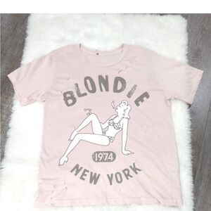 Vintage Distressed Pale Pink “Blondie” T-Shirt